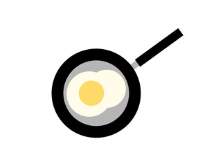 フライパンと目玉焼きのアイコンのイラスト