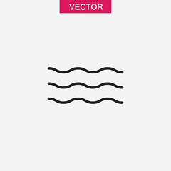 Wave Icon. Vector simple linear illustration for web and app..eps