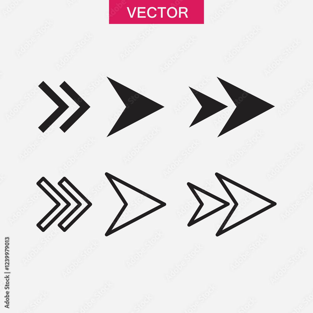 Aufkleber arrow icon set. vector flat black simple trendy style illustration for web and app..eps