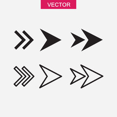 Arrow icon set. Vector flat black simple trendy style illustration for web and app..eps