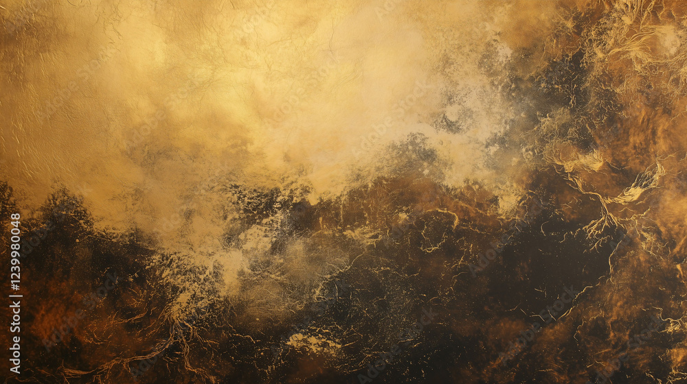 Poster ethereal dark gold wallpaper background with intricate textures and patterns for elegant decor. gene