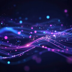 Fototapeta premium Abstract glowing lines on dark backdrop, bokeh effects, ideal for tech, sci-fi, or modern themes