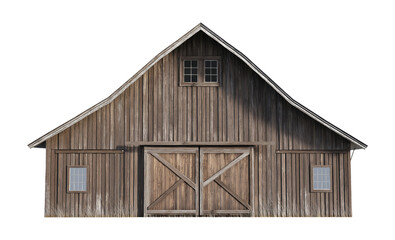 Wooden barn isolated on transparent background