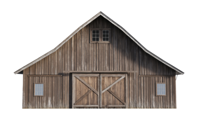 Wooden barn isolated on transparent background