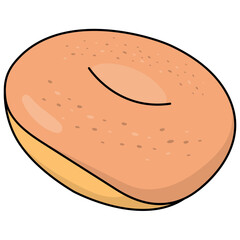 Junk Food Cartoon Illustration on White Background. Isolated Vector Clipart.