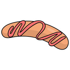 Junk Food Cartoon Illustration on White Background. Isolated Vector Clipart.