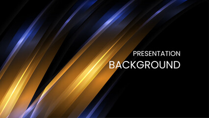 Blue black and gold stylish  gradient abstract-background for presentation, graphic design, or business use