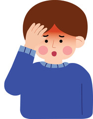 Obraz premium Illustration of fever and flu symptoms