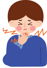 Illustration of sore throat symptoms