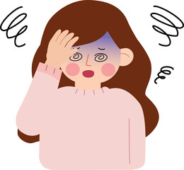 Illustration of a person feeling dizzy