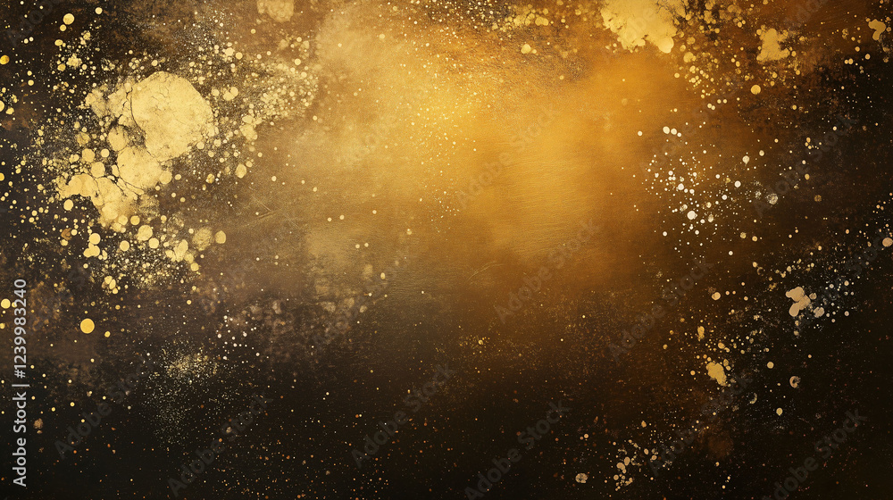 Aufkleber ethereal dark gold wallpaper with splashes and textures creating a luxurious backdrop for various de
