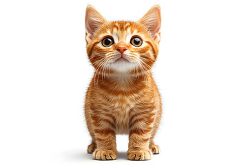 Obraz premium Tabby cat on white background