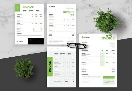 Black And Green Invoice