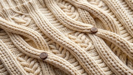Soft woolen sweater texture close-up with intricate knit details
