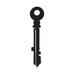 Vintage Key Silhouette Vector Illustration Unlocking Opportunities and Secrets