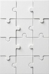 White Jigsaw Puzzle Pieces Interlocking in a Grid Pattern Representing Unity and Collaboration