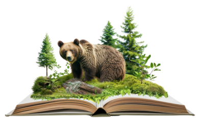 PNG Bear in nature bear book wildlife.