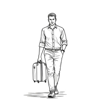 recommend clip art: person walking with suitcase