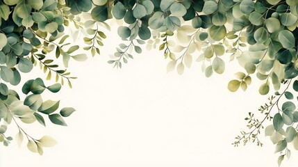 Green leaf border background image