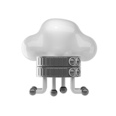hosting cloud 3d icon and illustration