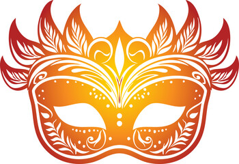 Elegant Brazilian Carnival Mask Illustration Gradient Color