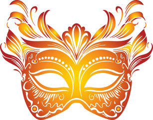 Elegant Brazilian Carnival Mask Illustration Gradient Color
