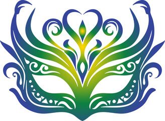 Elegant Brazilian Carnival Mask Illustration Gradient Color