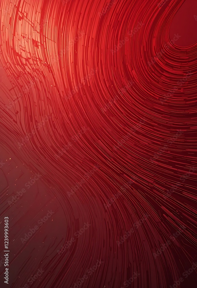 Poster Abstract Red Swirling Lines Pattern Design