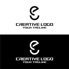 creative letter logo eu design vector