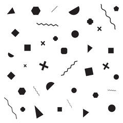 Abstract geometric shapes set. Memphis design, Bauhaus retro elements. For web, vintage, advertisement, commercial banner, poster, billboard, sale, brochures, covers. Vector geometric shapes