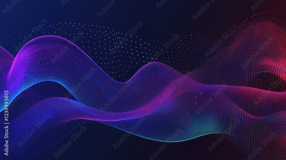 Poster Abstract colorful wave patterns with gradient background