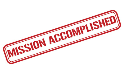 mission accomplished red stamp text vector