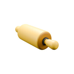 a 3d illustration of wooden rolling pin