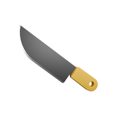 a sharp knife 3D icon on white background