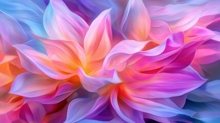 Obraz premium A vibrant array of colorful petals in hues of pink, purple, and blue, creating a dreamy floral pattern.