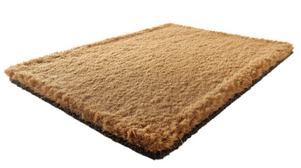 Empty coir doormat isolated on transparent background