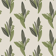 Neutral Colour Botanical Floral Seamless Pattern Design