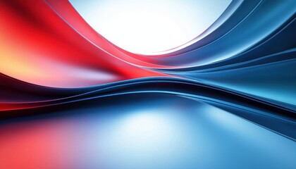 Obraz premium Dynamic Futuristic Abstract Landscape with Blue and Red Highlights