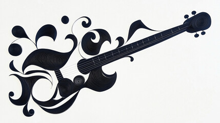 Minimalist Paper Quilling Art Featuring Clean Lines, Simple Shapes, and Elegant Color Palette, Ideal for Modern Home Decor