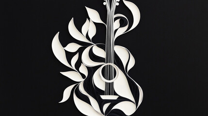Minimalist Paper Quilling Art Featuring Clean Lines, Simple Shapes, and Elegant Color Palette, Ideal for Modern Home Decor