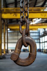Rusty Chain Link in Industrial Setting
