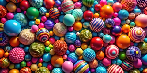 Fototapeta premium A colorful background of vibrant balls in a mesmerizing arrangement