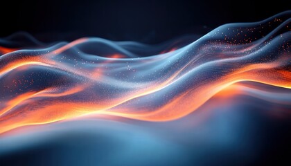 Obraz premium Abstract Wave Pattern in Soft Blue and Orange Light