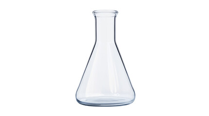 Empty erlenmeyer flask standing on transparent background