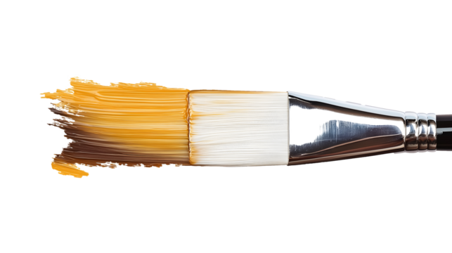 Glazing acrylic brush isolated on a transparent background