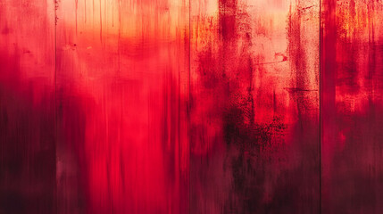 Red metal background with a brushed steel texture, reflecting light and showcasing a shiny iron plate. Modern and blurred empty space for captions, symbolizing chaos and industrial strength.

