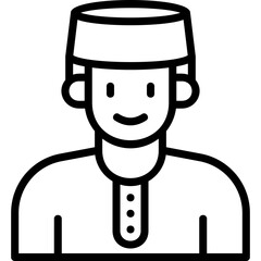 Muslim Man line icon