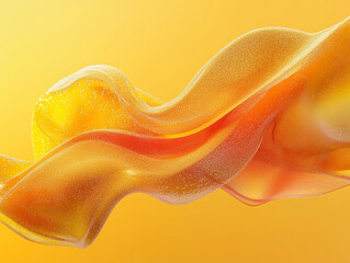  Abstract background with wavy lines in orange and yellow shades