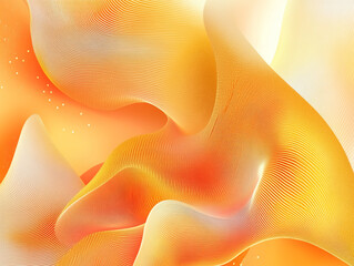  Abstract background with wavy lines in orange and yellow shades