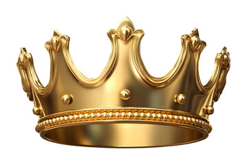 Golden crown isolated on a transparent background